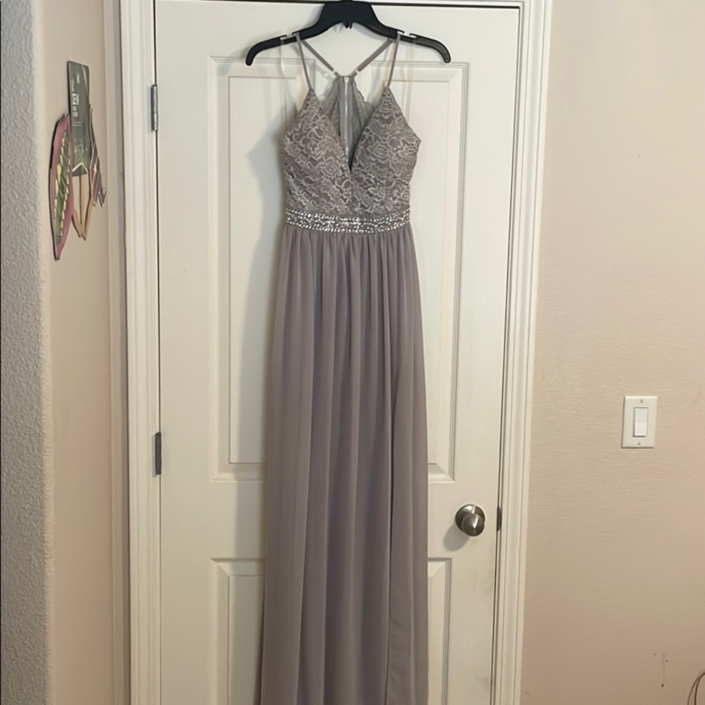 Gray prom dress